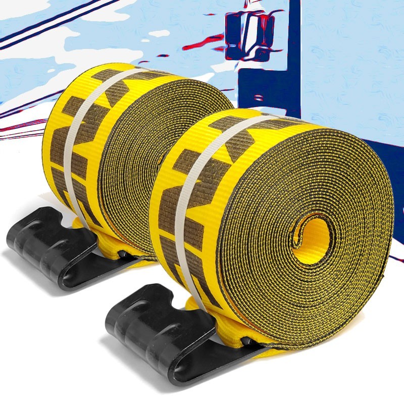 2x Kinedyne 423021 4"x30' Winch Strap 1021 Flat Hook 5400lb For Flatbed trailer