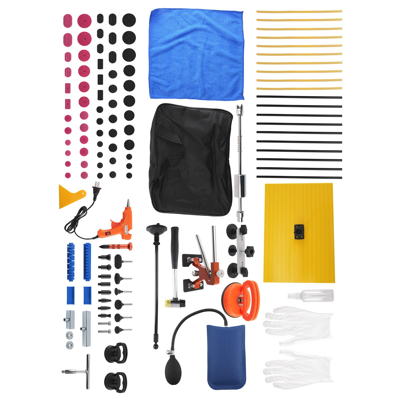 107Pcs PDR Dent Puller Kit Bridge Tool Glue Gun Hammer Tabs Car Body Repair