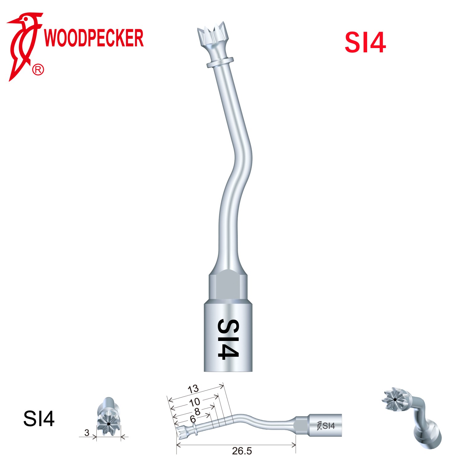 Woodpecker Dental Perio Bone Surgery Tips SI4 for Surgic Smart  & Satelec Perio