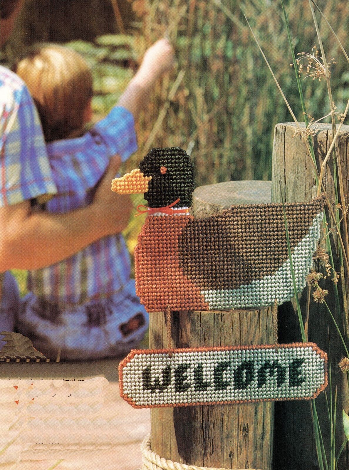 Plastic Canvas Mallard Duck Place Mat Tissue Cover Framed Piece Sign Patterns