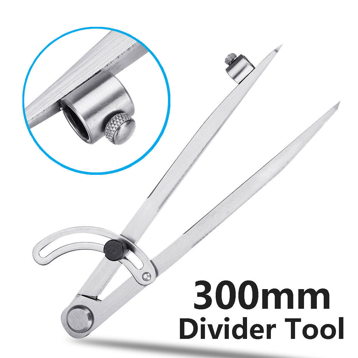 12" Wing Compass Circle Caliper Divider with Brass Holder For Pencil or Scribe