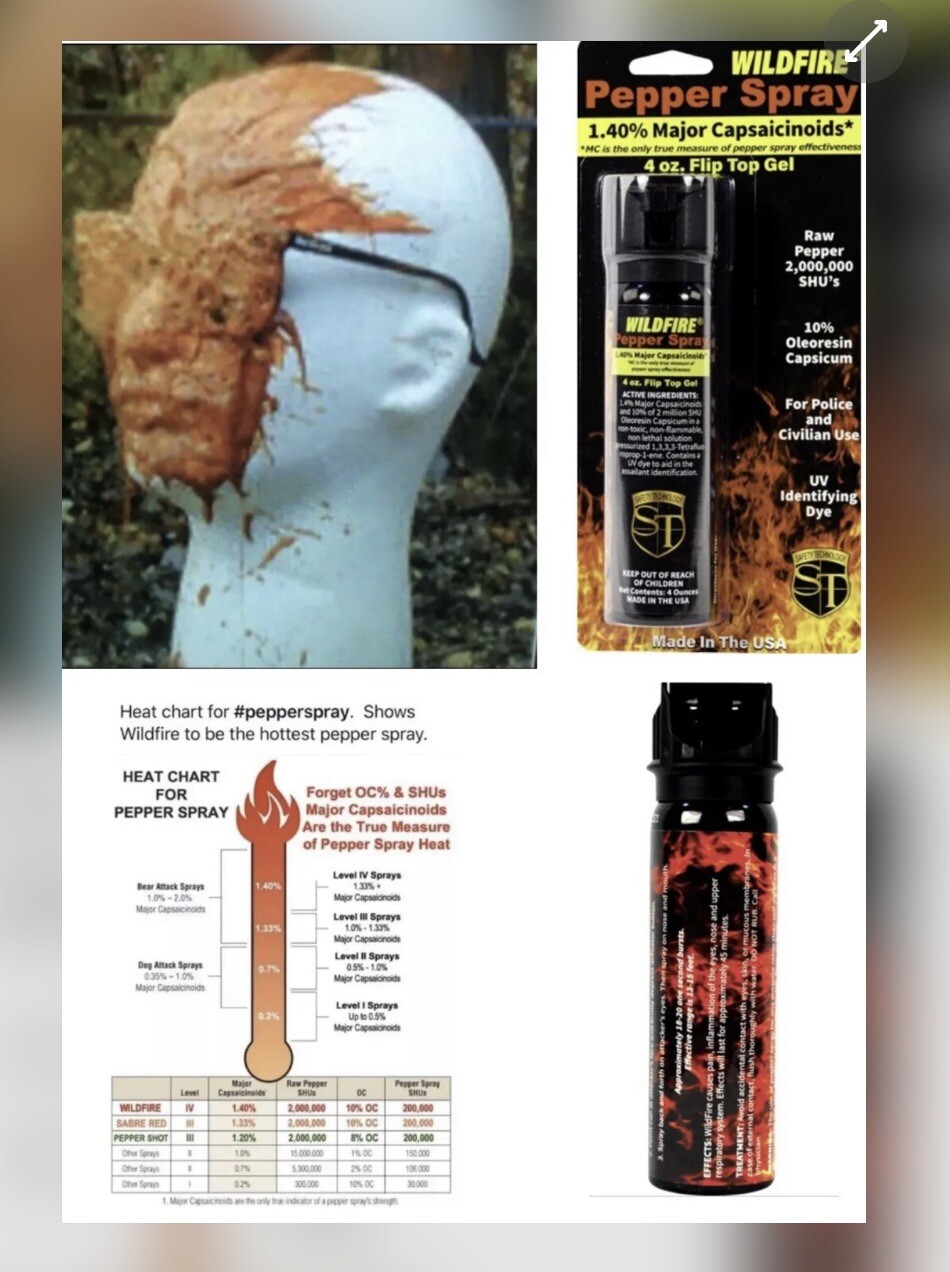 WILDFIRE Self Defense Weapon POLICE Pepper Spray GEL WOMEN Home Defense 4oz 4 oz