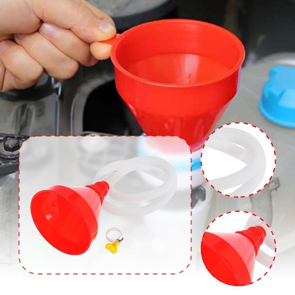 Oil Funnel for Automotive Use Oil Change Tool with Clamp Motorcycle Premium Easy