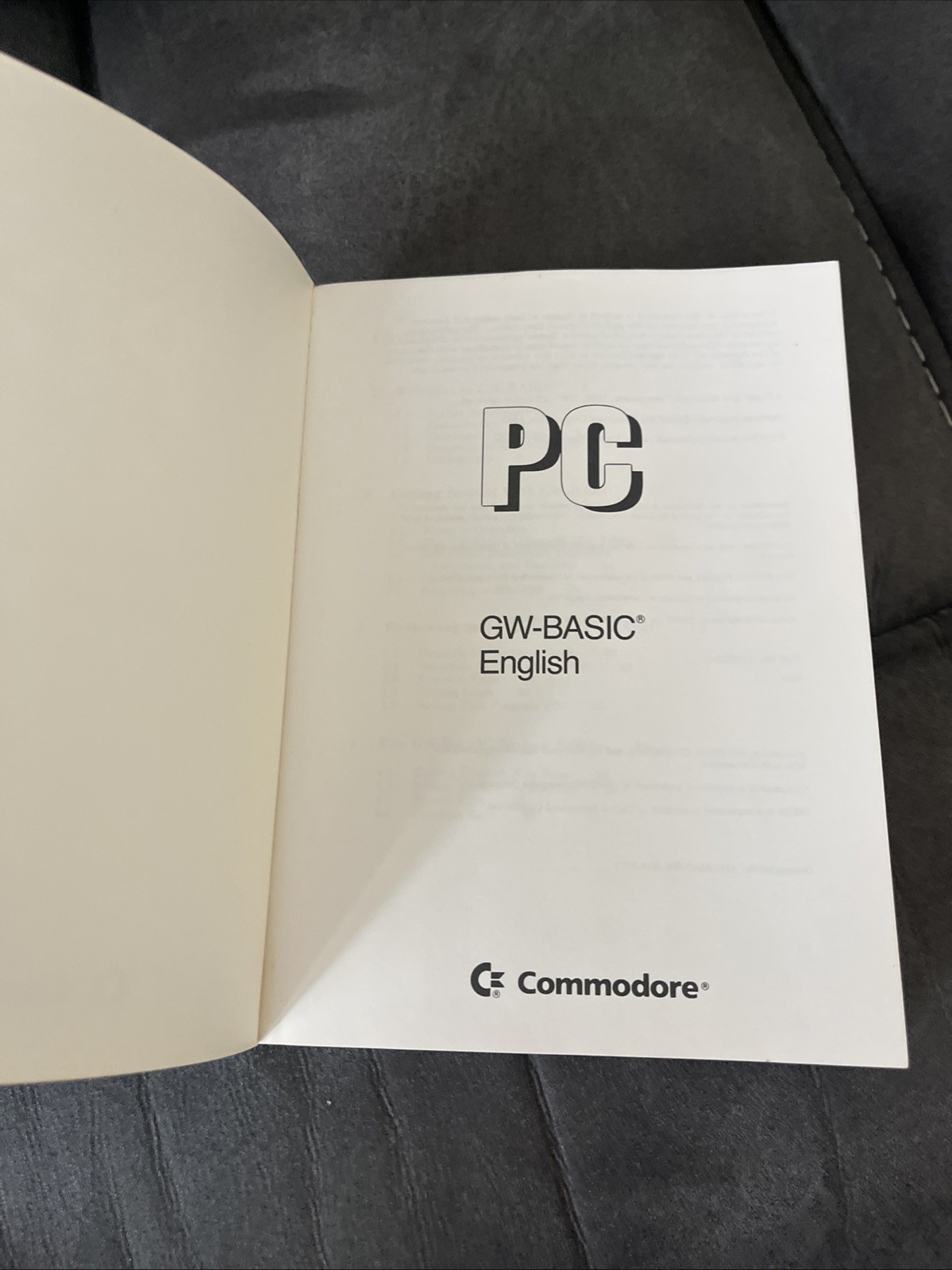 PC GW-BASIC English Commodore Book Manual 319292-01 Amiga