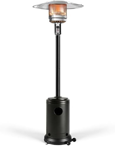 Ignovate 50,000 BTU Outdoor Propane Patio Heater with Wheels – Durable Powder-Co