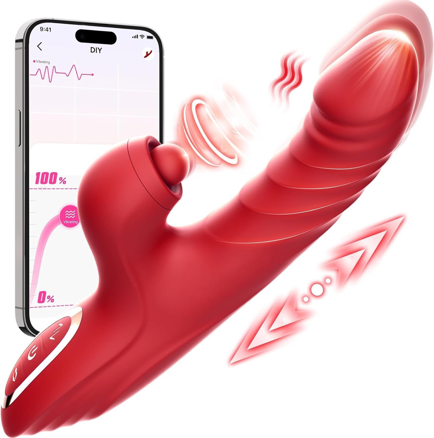 Vibrator Thrusting Dildo for Women Toendi G Spot Rose Toy Clitoral Stimulator Se