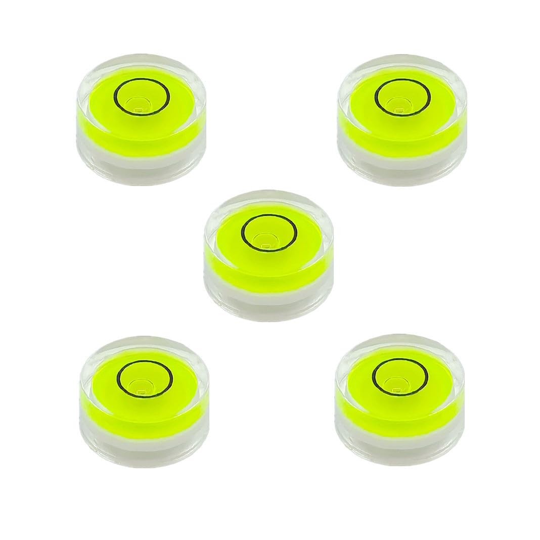 5Pcs Mini Circular Bubble Levels with Adhesive Back for Camera Tripod 15x8mm