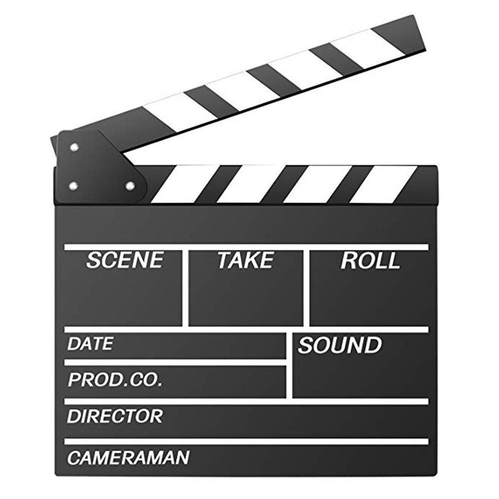 Claqueta de cine, claqueta de Hollywood, claqueta de madera para cine.