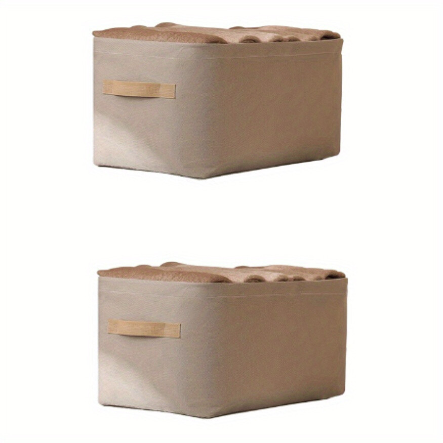 2 Piece Fabric Organiser with Handle Foldable Basket for Organising