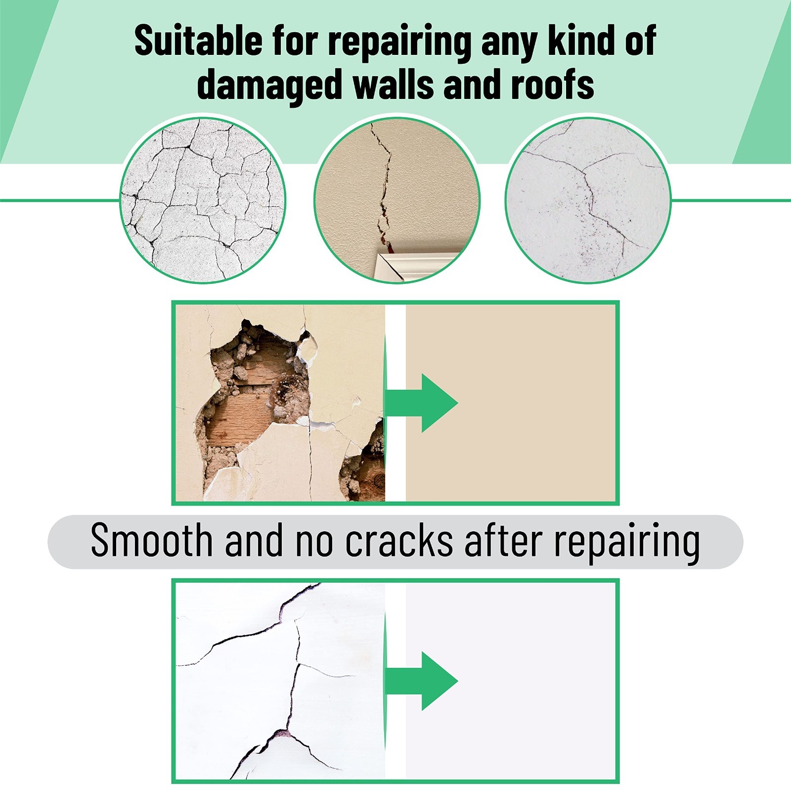Drywall Patch Kit, 16pcs, Wall Hole Repair, Crack Patching, White