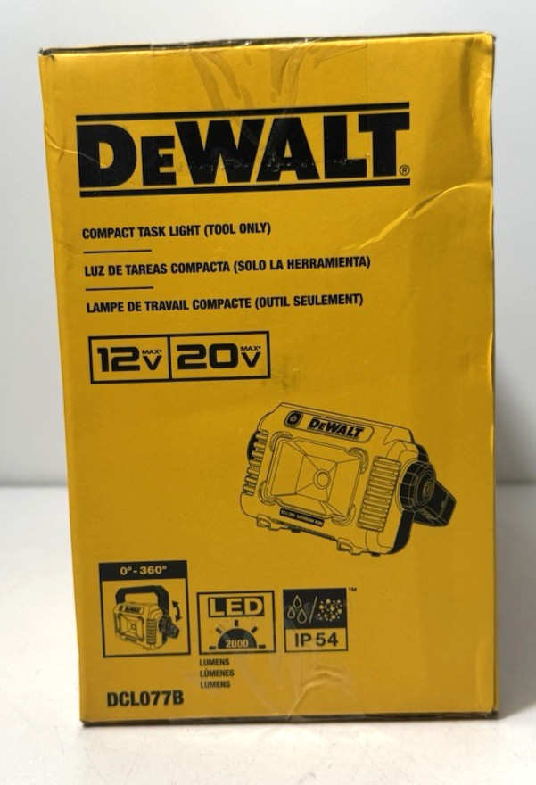 DEWALT DCL077B 12v/20v Max Li-Ion Cordless Compact Task Light Tool Only