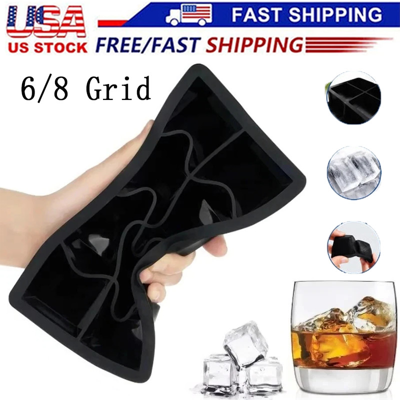 Silicone Big Ice Cubed Maker Large Cube Square Tray Molds Whiskey Ball Cocktails