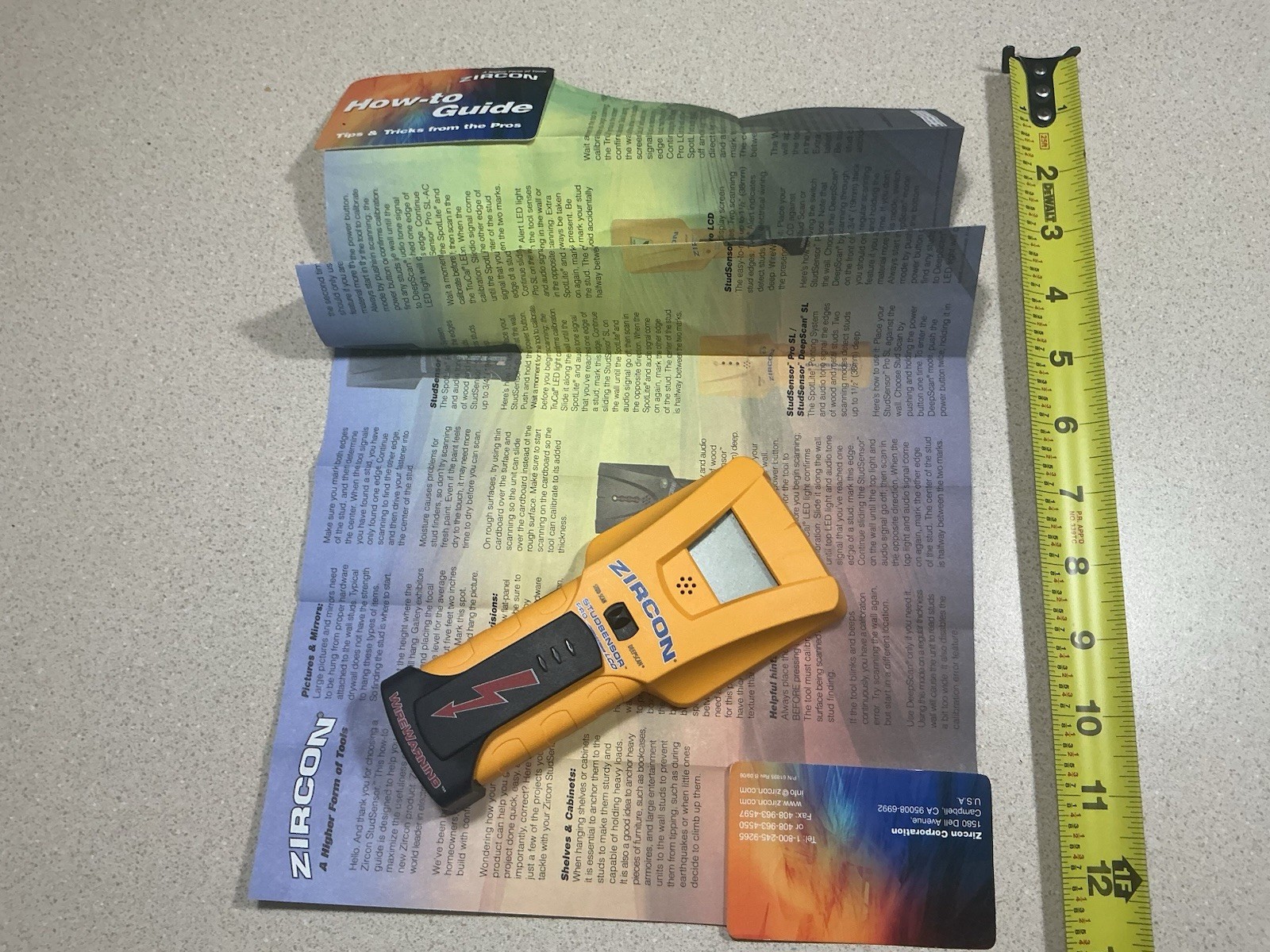 Zircon Stud Sensor Pro LCD Stud Finder  New No Box.  Instructions Included