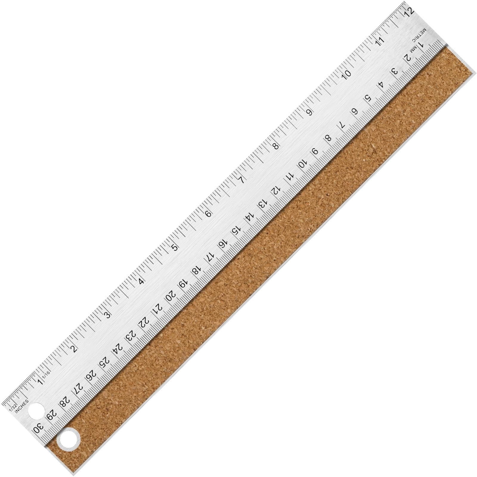 Metal Ruler with Cork Backing, 12 Inch Stainless Steel Rulers 12 Inch Metal R...