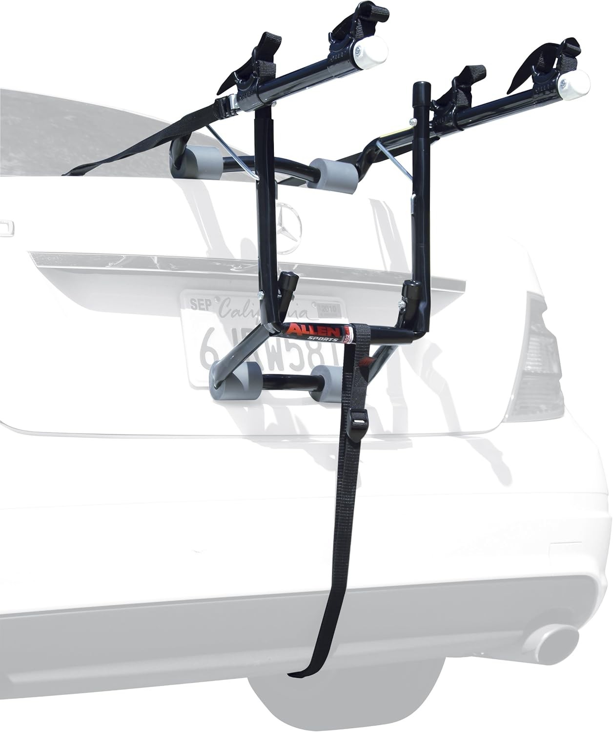 Allen Sports Deluxe 2-Bike Trunk Mount Rack, Model 102DB, 2-Bike, Black