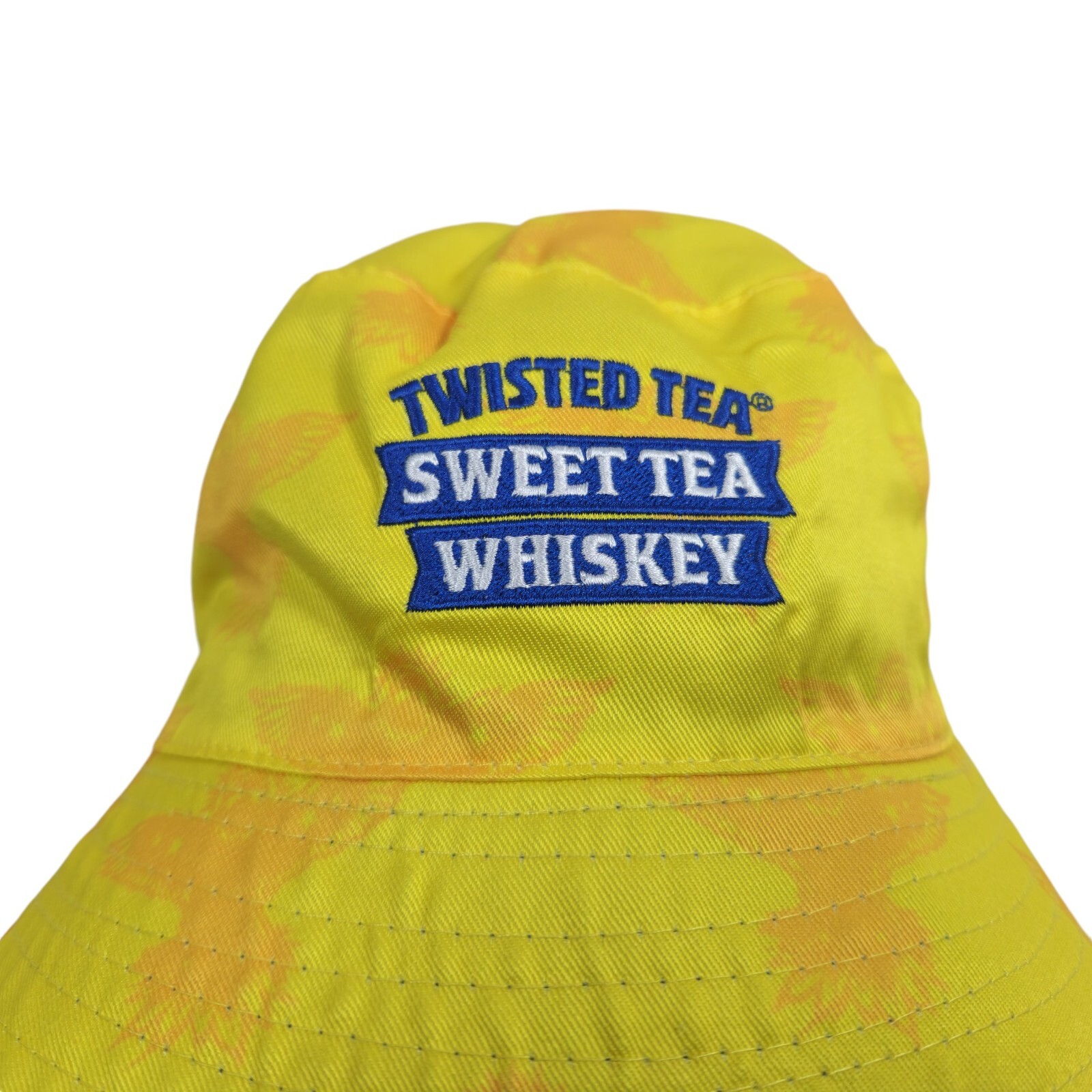 Twisted Tea Sweet Tea Whiskey Bucket Sun Hat Yellow & Blue Reversible Adult OSFM