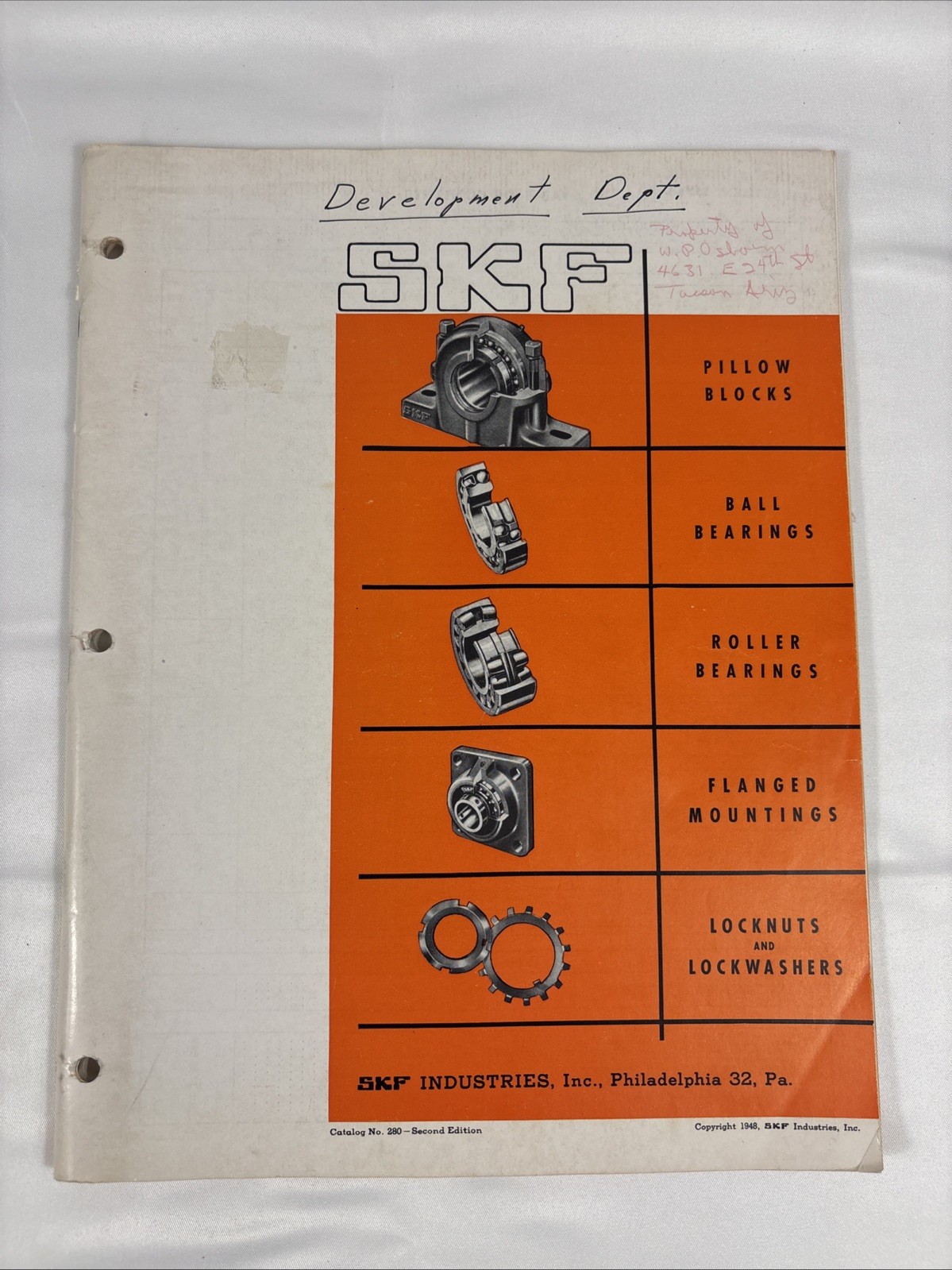 1948 SKF Industries Engineering Ball bearings, Industrial Catalog
