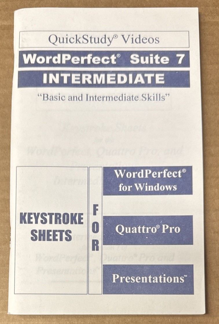 QuickStudy Videos : WordPerfect Suite 7 Intermediate “Basic/Intermediate Skills”