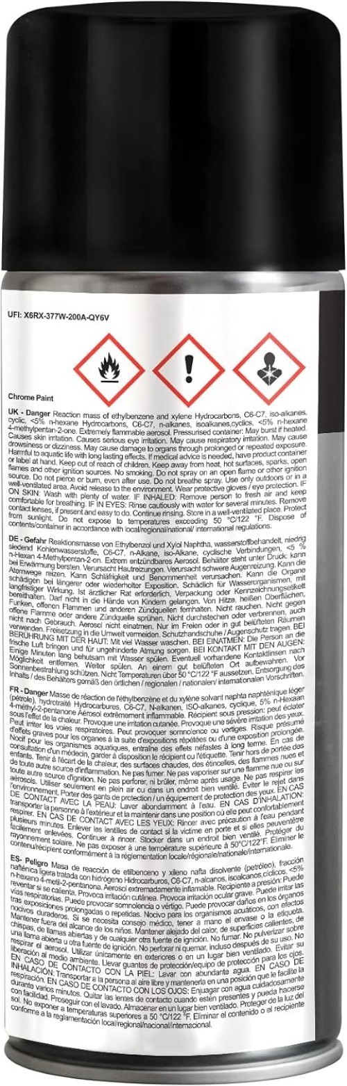 Chrome Spray Paint - Smooth Chrome Finish - Multi Surface Paint for Metal, Pl...