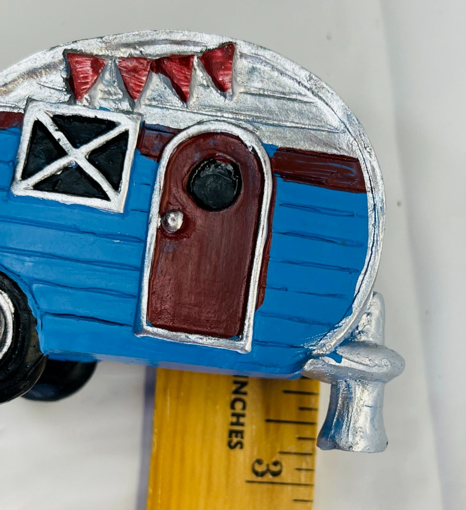 Vintage Ceramic Camper Trailer Campervan RV Pull Behind Decoration 3.75"