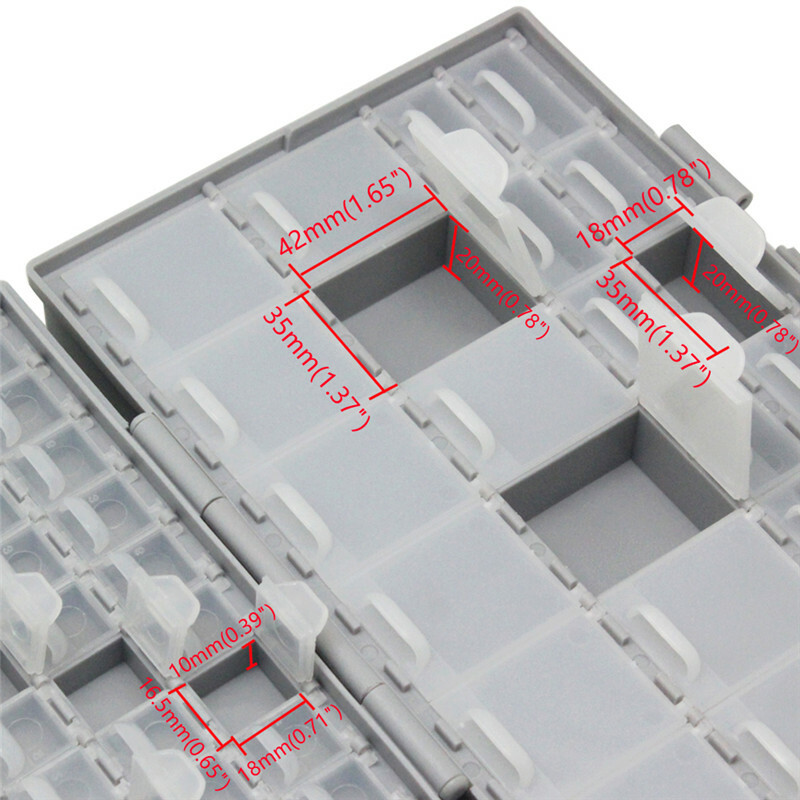 BOX-ALL-96 tiny components Beads screws Organizer Storage individual lids USA