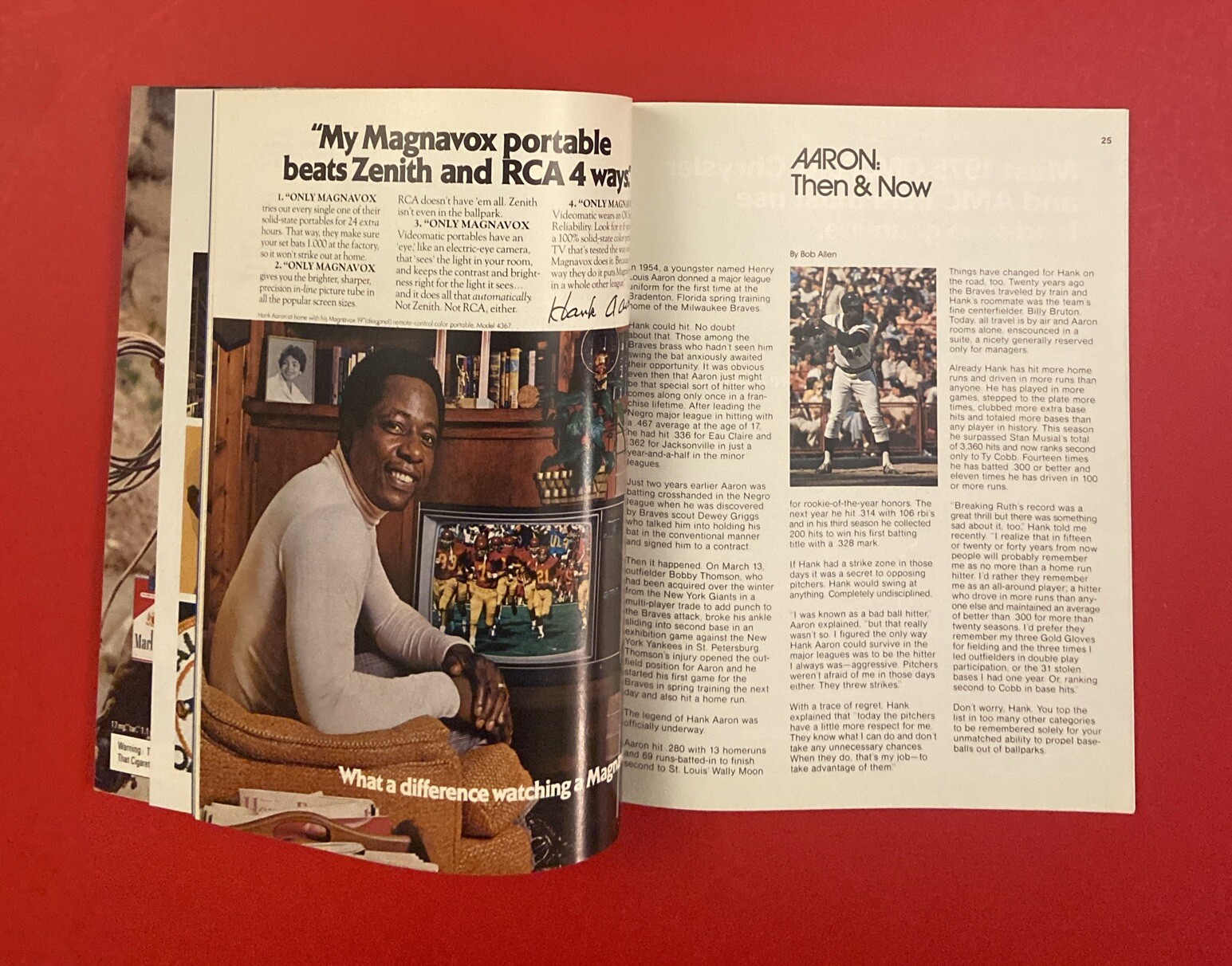 1975 MLB Baseball ALL STAR GAME Program Vintage Milwaukee Brewers Hank Aaron