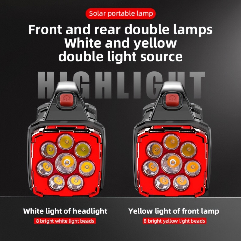 150 Lumens Dual Light Source Portable Solar Flashlight