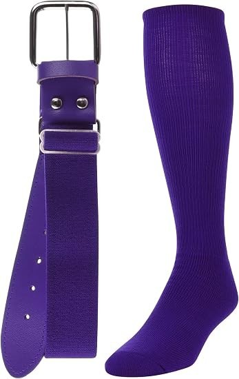 TCK Baseball/Softball Adult Belt & Socks Combo Set - Purple - Small
