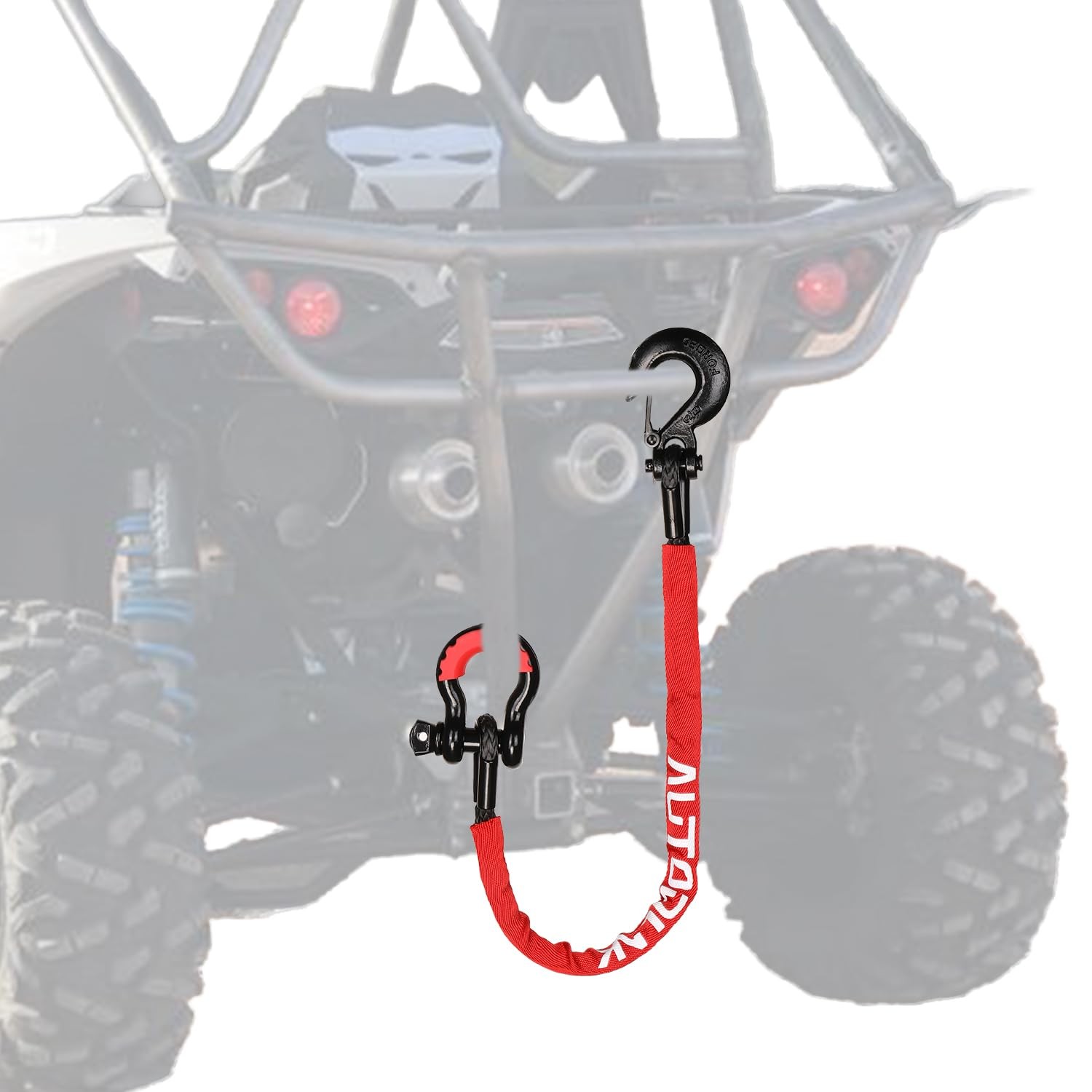 2.5ft ATV UTV Recovery Strap 19400 LBS Nylon Winch Hook D-Ring