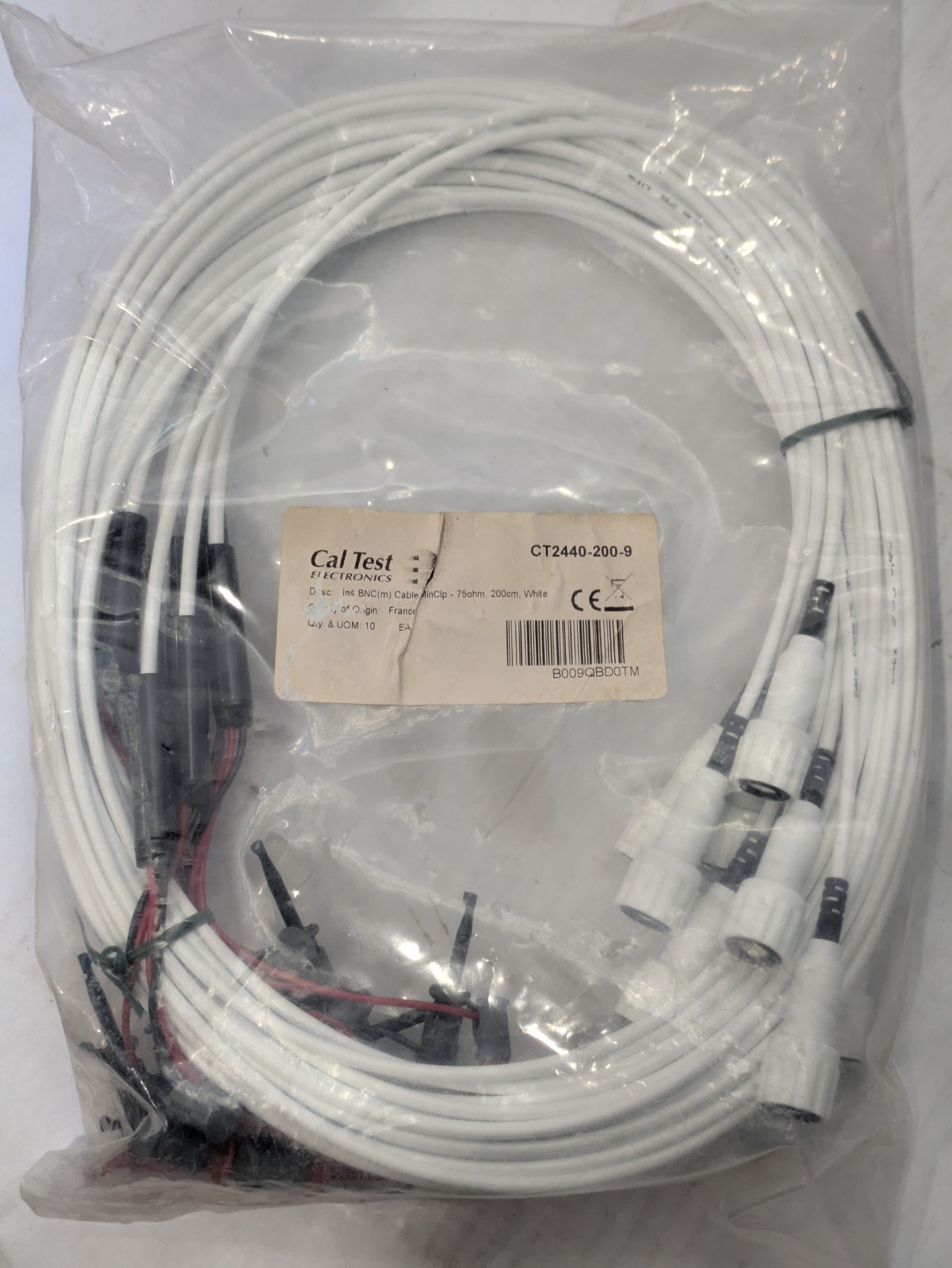 Cal Test Electronics CT2440-200-9 Insulated BNC Male to IC Mini Test New 10pk
