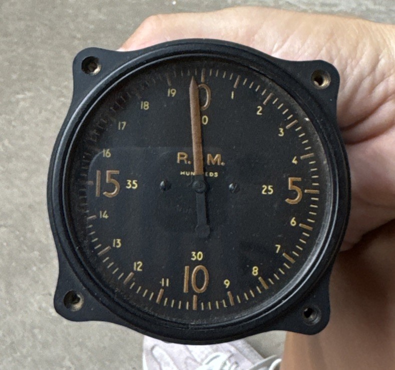 Vintage Kollsman Aircraft Tachometer Gauge 0-2000 w/Original Box & Service Tags