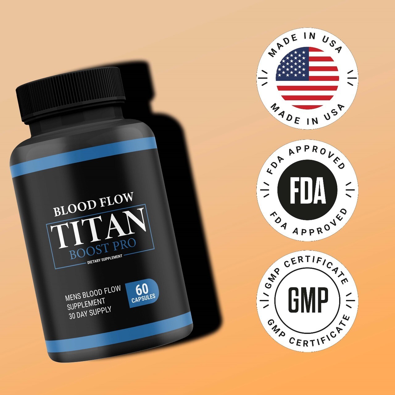 ( 1 Pack ) Blood Flow Titan Boost Pro Mens Blood Flow Supplement