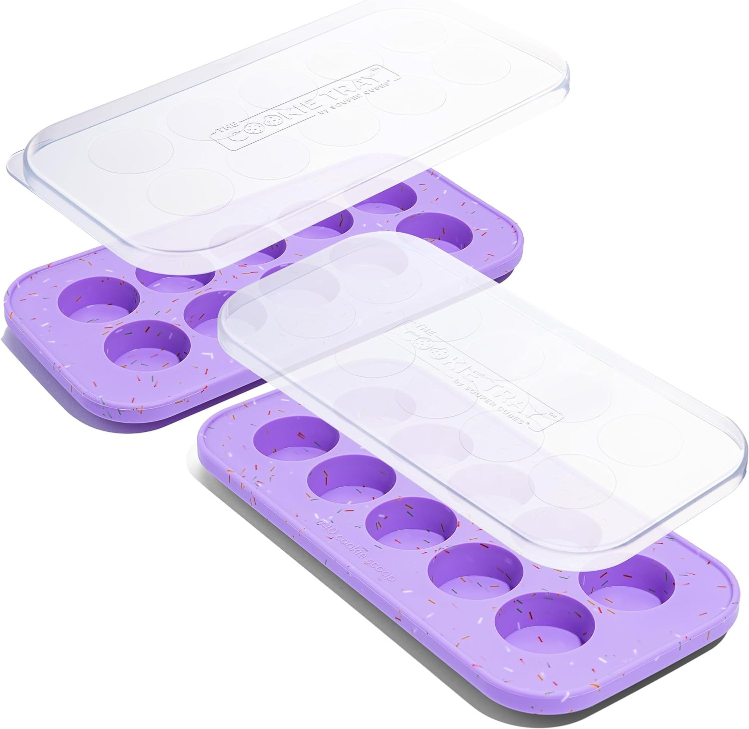 Silicone Cookie Dough Freezer Containers, 2-Pack | Cookie Dough Freezer Trays, O