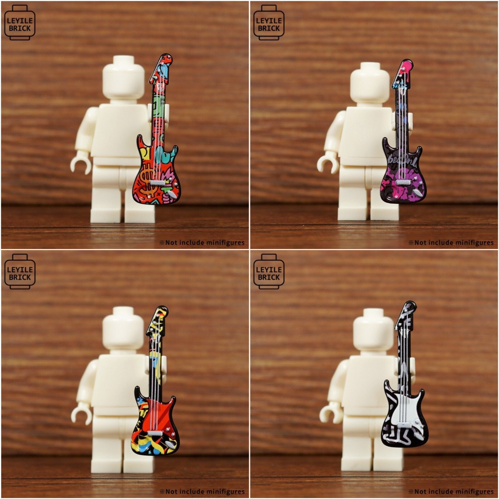 Leyile Custom Guitar Accessory for Minifigures -Pick Style!-  NEW UV Printed