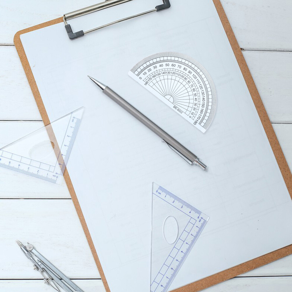 20PCS 4 Inch 10CM Plastic 180 Degrees Protractor for Angle Measurement