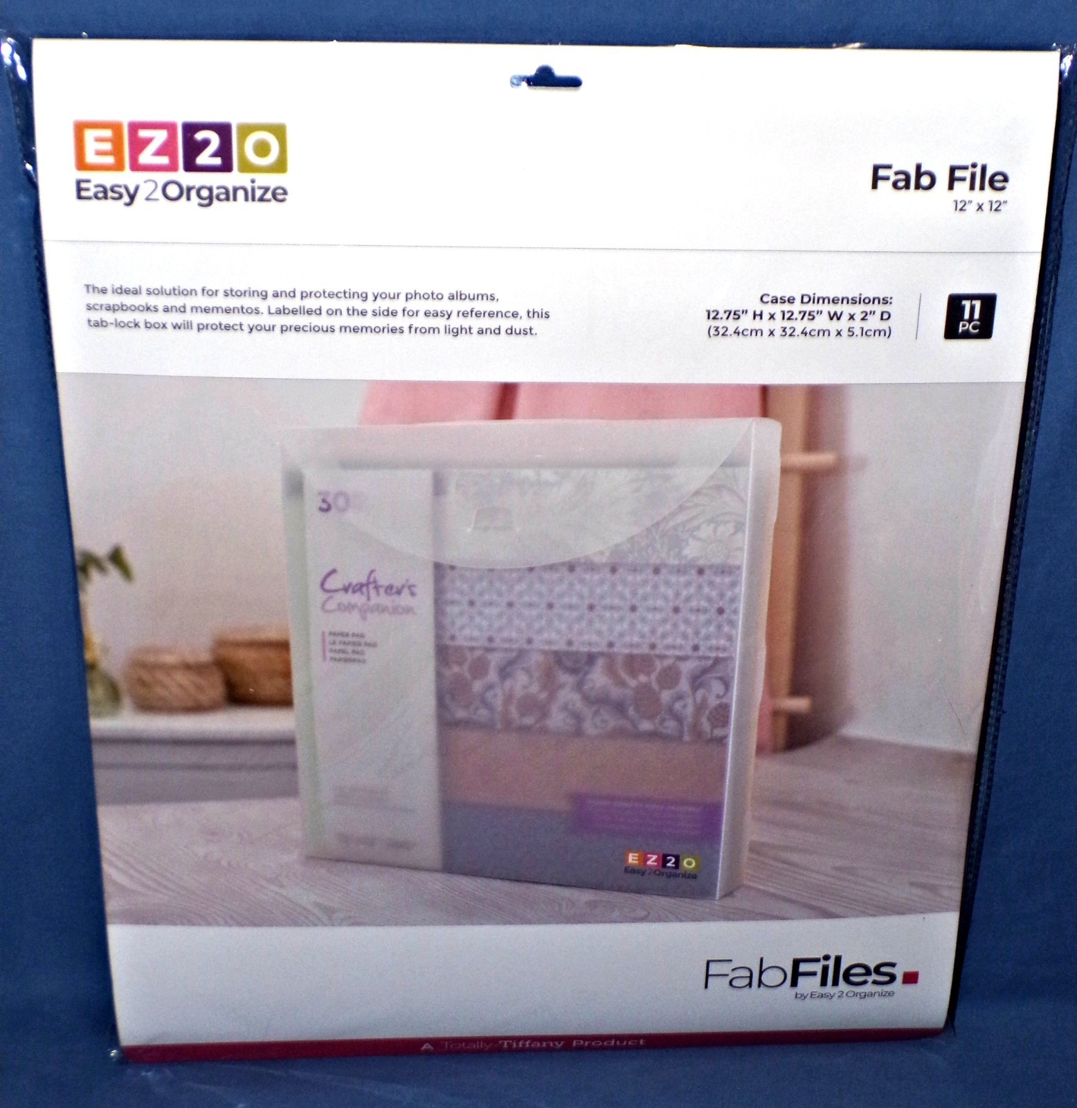 Totally Tiffany Fab File Storage Case New Holds 12 x 12 Cardstock/Paper 11pc Set