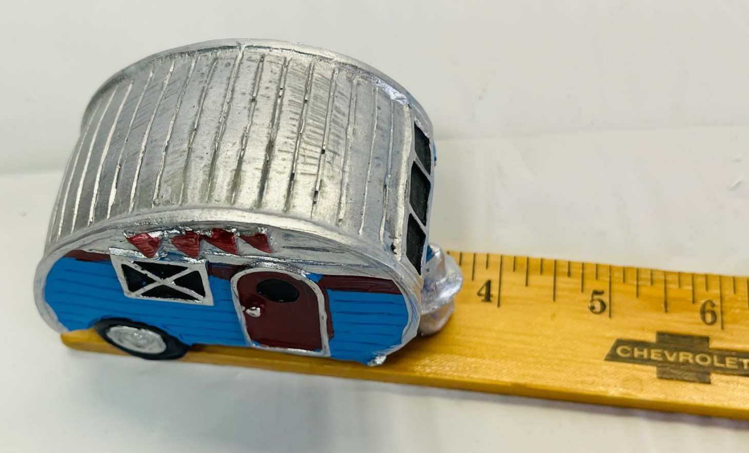 Vintage Ceramic Camper Trailer Campervan RV Pull Behind Decoration 3.75"