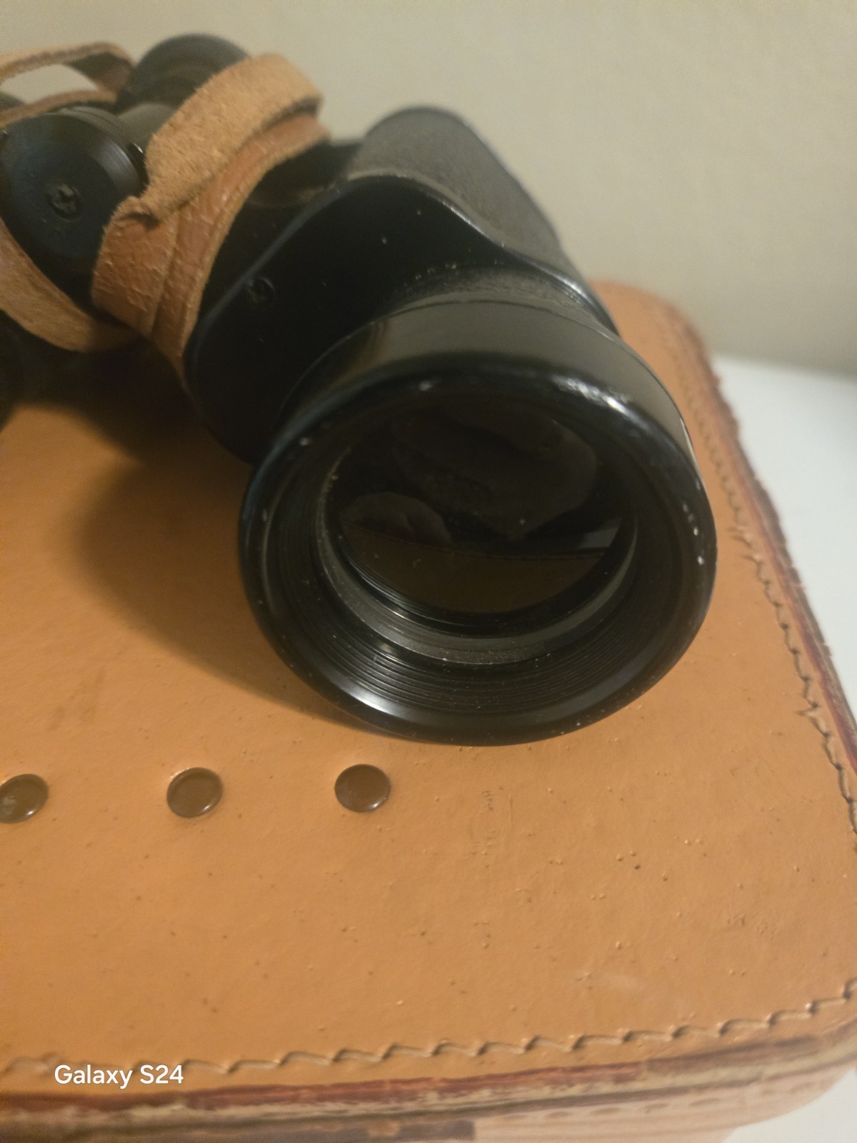 Vintage Binoculars Scope Amber Coated Optics #3804 Read Description