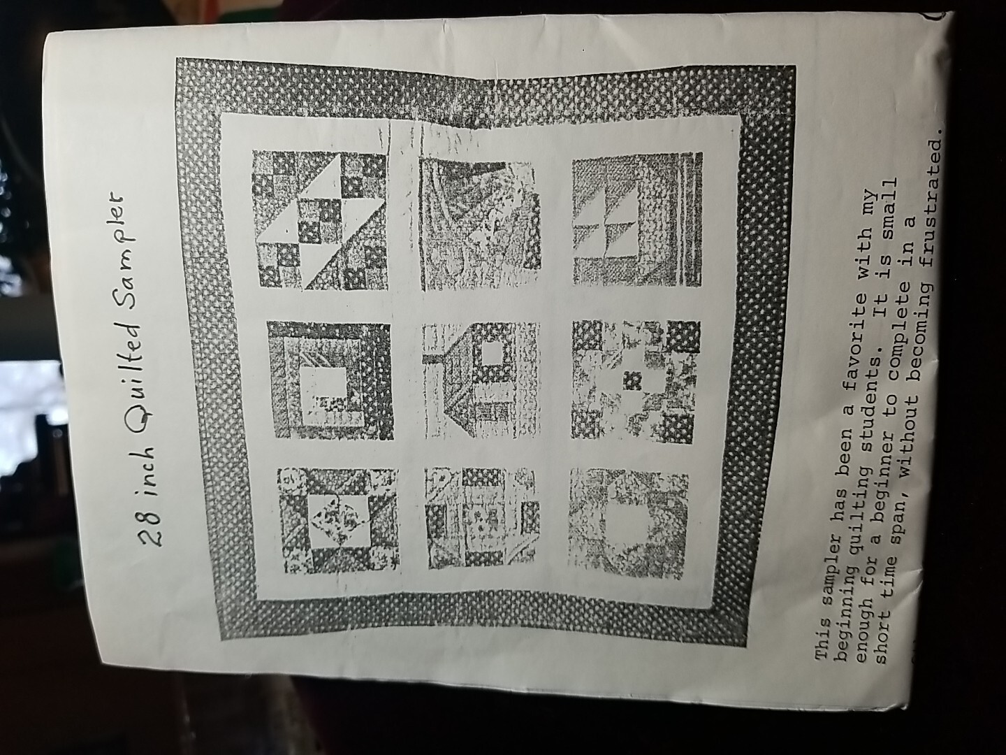 1989 Quilted Sampler 28"  Uncut