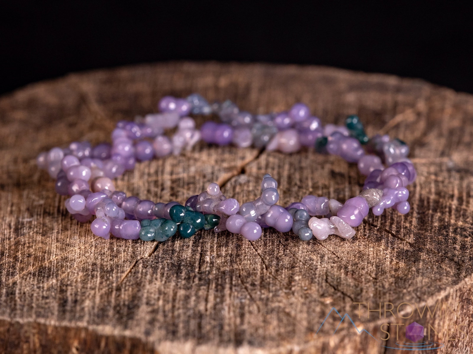 GRAPE AGATE Crystal Bracelet - Tumbled Beads - Beaded Handmade Jewelry, E1716