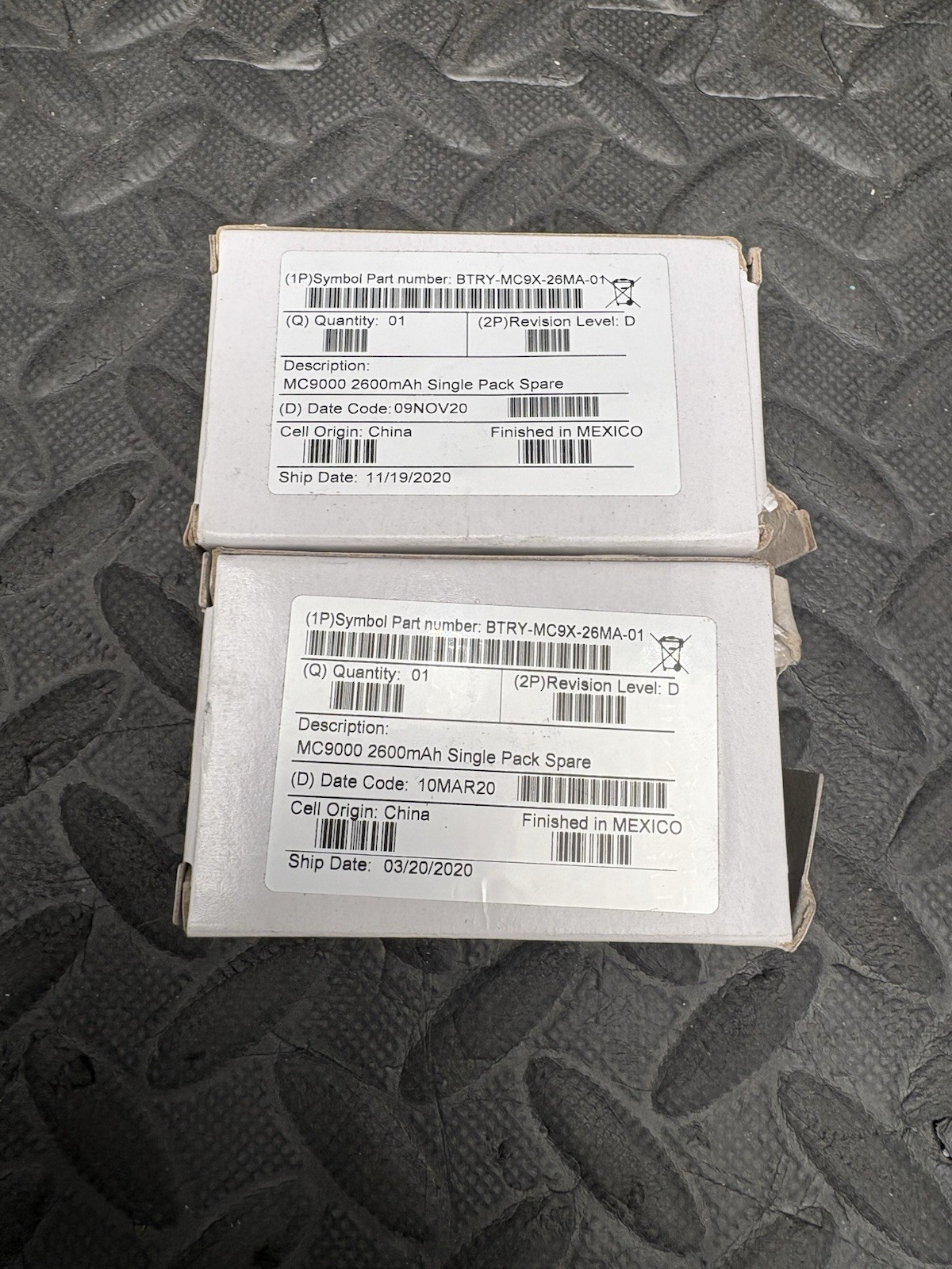 NEW OEM Symbol BTRY-MC9X-26MA-01 MC9000 2600mAh Battery MC9090 MC9190  LOT OF 2