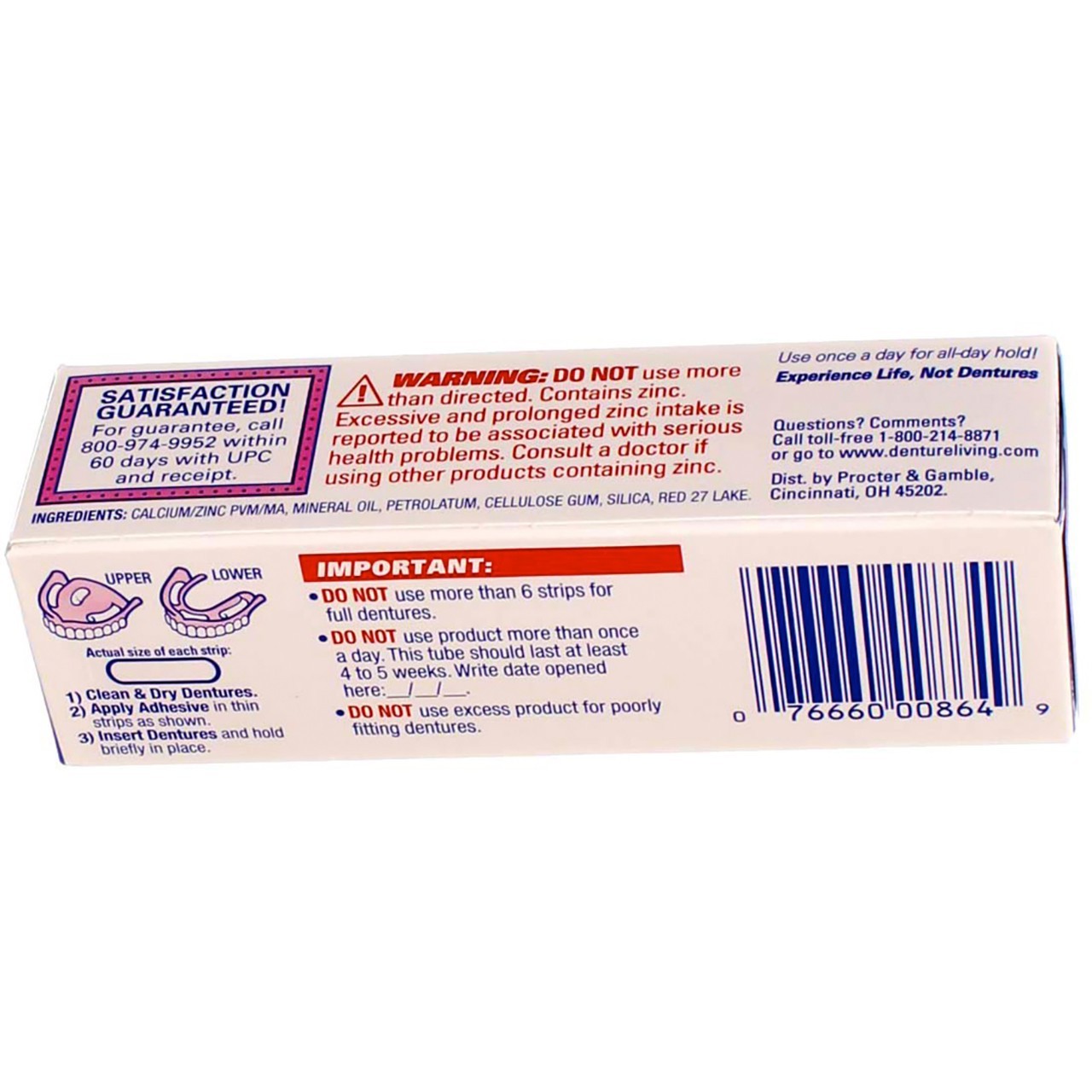 3 Pack Fixodent Complete Denture Adhesive Cream, Original