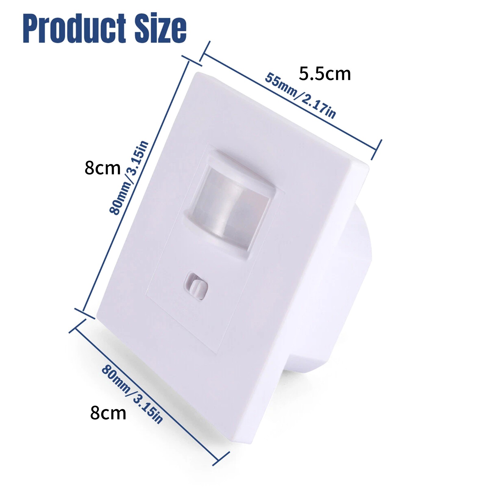 White PIR Motion Sensor Wall Switch AC100-240V for Downlights & Ceiling Lights