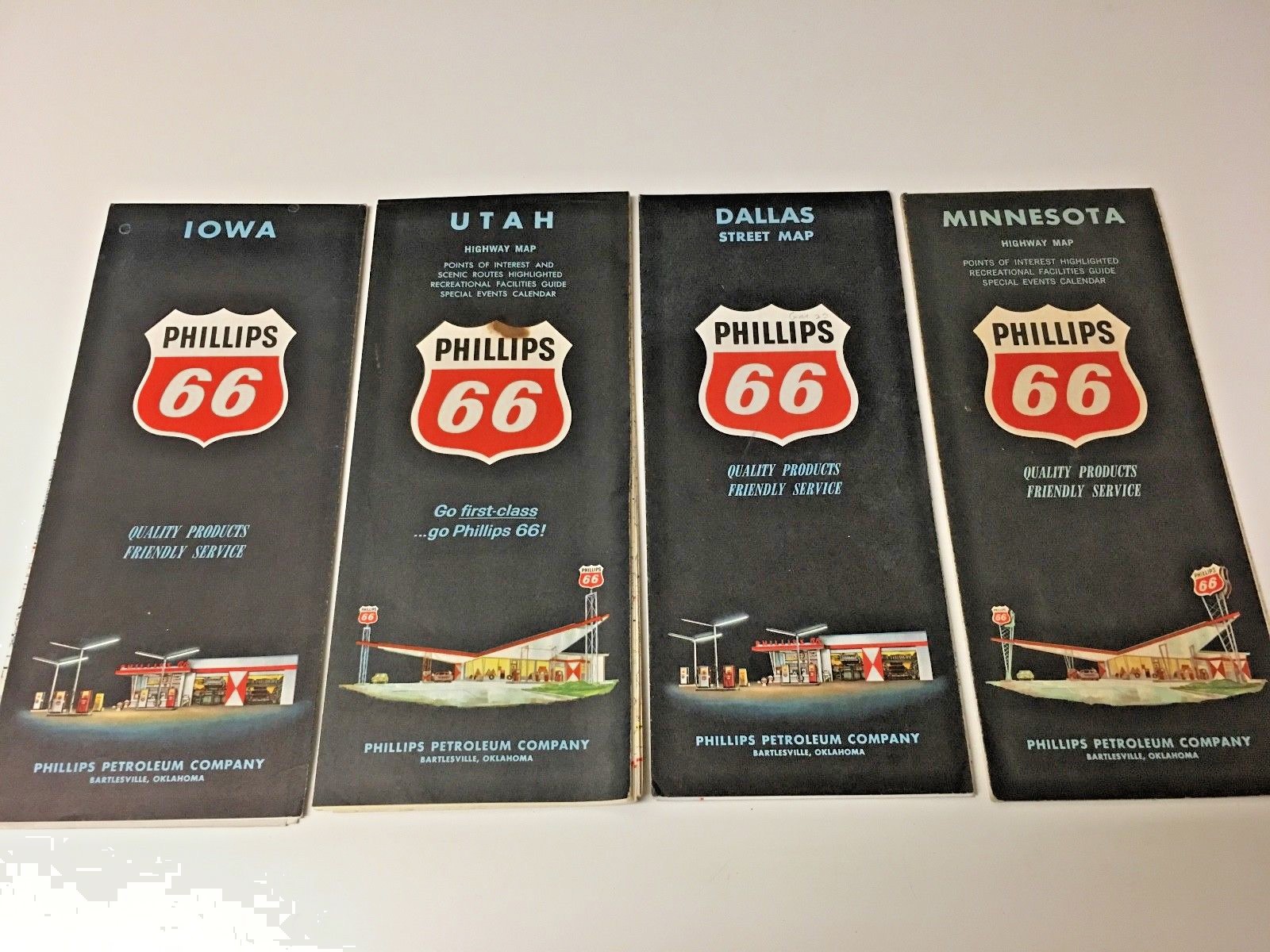 PHILLIPS 66   HIGHWAY LOT OF 4 MAPS