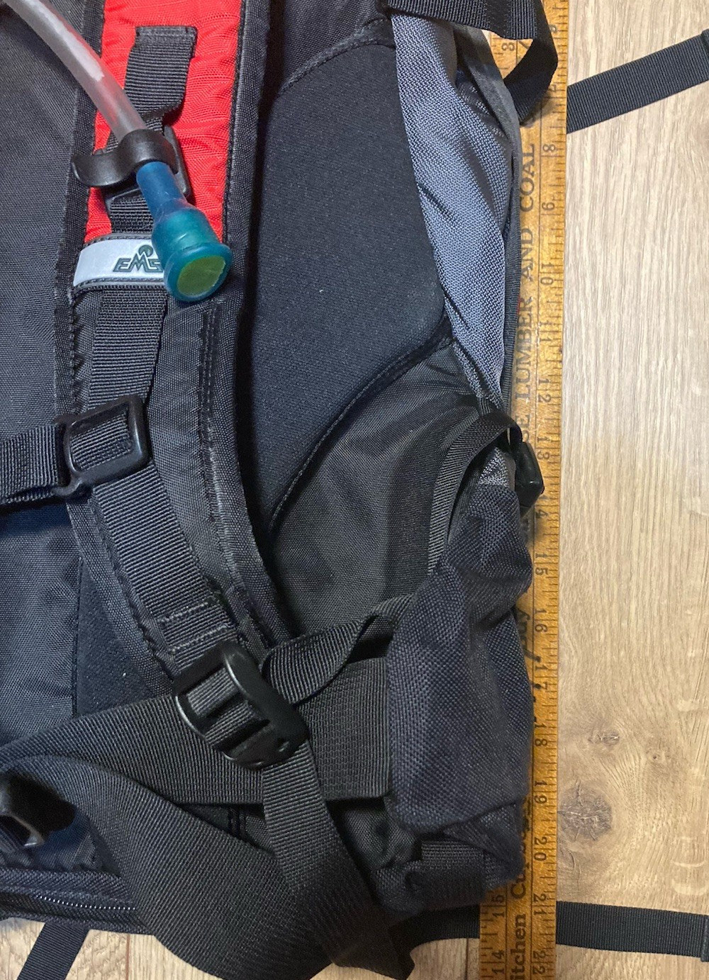 Ems Hydroplane Backpack Hiking & Water Bladder Straw With Rainfly Cover Pockets