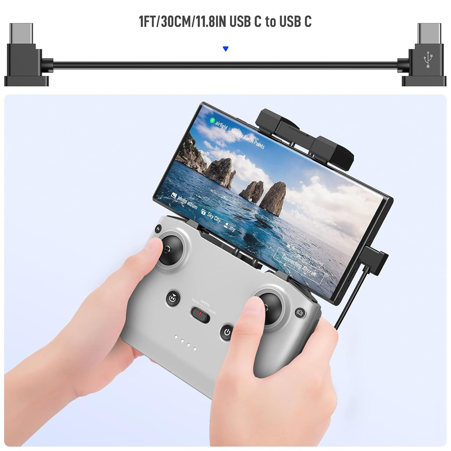 USB C to USB C Remote Controller Cable for DJI Mavic 3 Mini 2 Mini 3 Pro Air 2S
