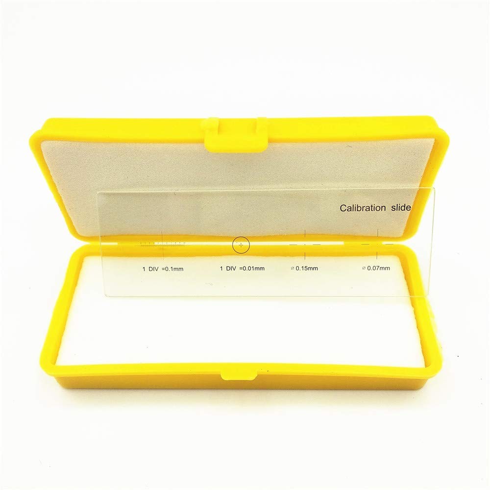 Microscope Stage Micrometer Calibration Slide with 4-Scales and 0.01mm Clear