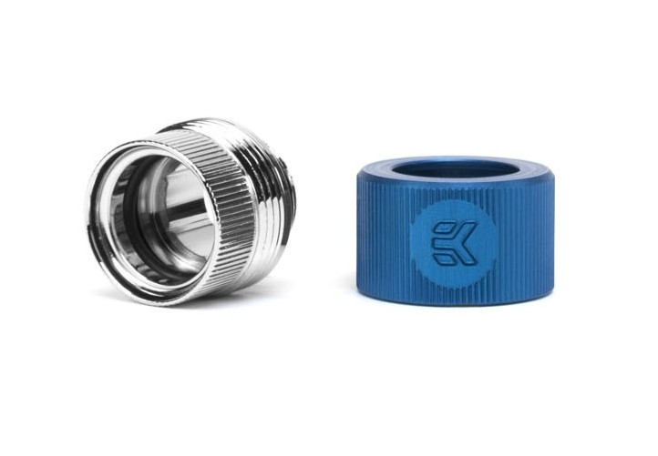 (4pcs Lot) EK-HDC Fitting 12mm Solid Tube Compression Fitting G1/4 - Blue