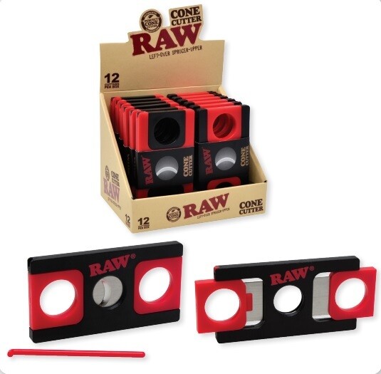 RAW Rolling Papers CONE CUTTER "Left Over Sprucer Upper" with Poker