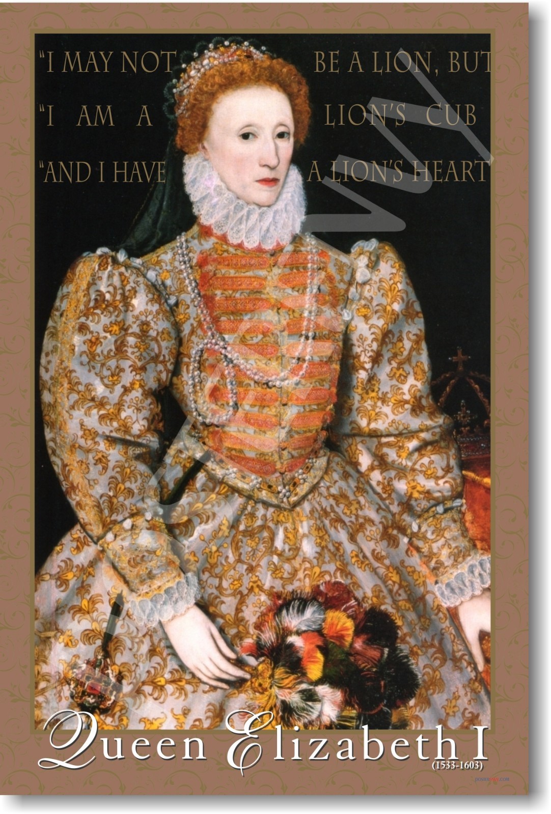 Queen Elizabeth I - British Monarchy - World History - Classroom New POSTER